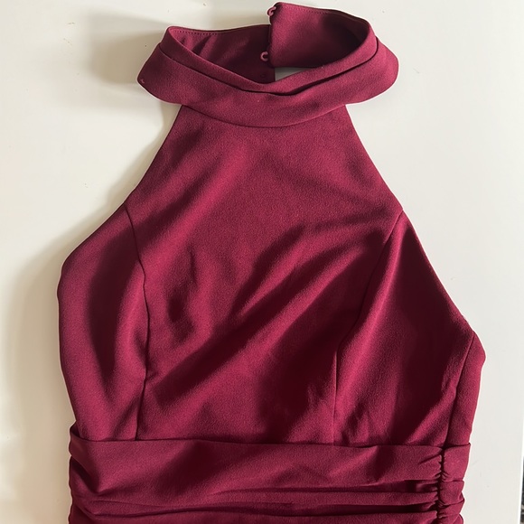 —SOLD— Lulus Burgundy Halter Romper - Picture 4 of 6
